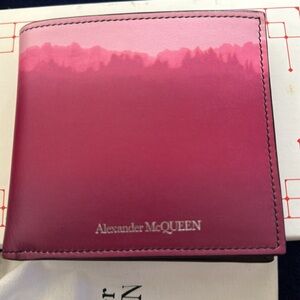 Alexander McQueen Leather Tie-Dye
Print Bifold Wallet - Pink Wallets,...